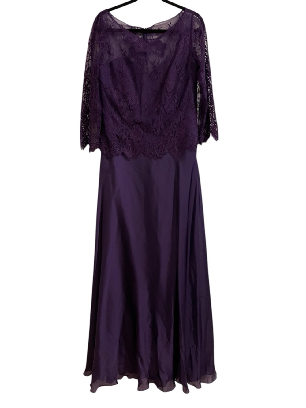 Jade Couture Purple Lace Chiffon Dress Size 12